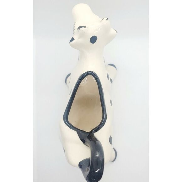 Vintage White With Black Spots Cow Creamer Hand Painted By Isabelle - Picture 5 of 6